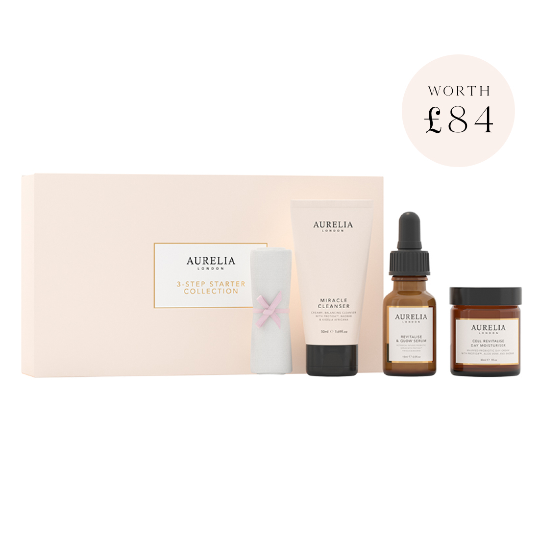An image of Aurelia London, 3 Step Starter Collection (worth £89), 3 Step Probiotic Routine...
