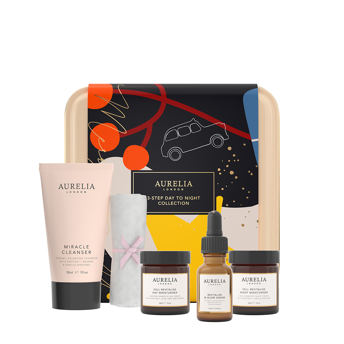 An image of Aurelia London, 3-Step Day to Night Collection (worth £120), Skincare Gift Set