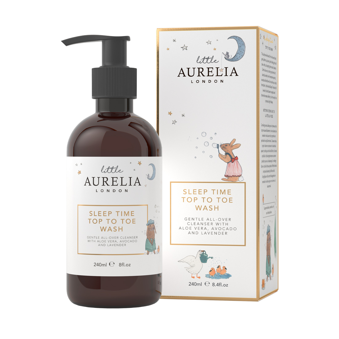 An image of Little Aurelia, Sleep Time Top to Toe Wash, 240ml, Babies Hair & Body Wash
